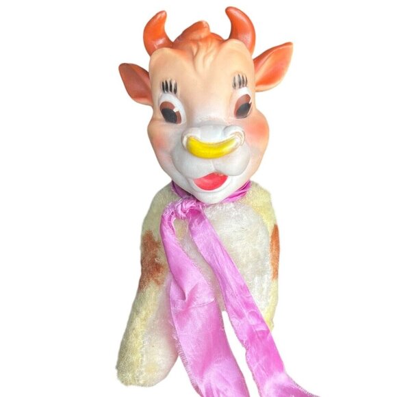 Rare Vintage Bull Elsie's Cow Son Borden Plush Animal Rubber Face NO TAG - Picture 1 of 6